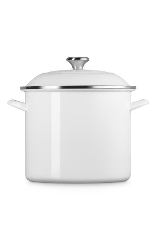 Le Creuset Enameled Stainless Steel Stockpot In White