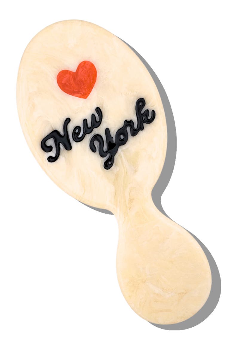 Hand Painted New York Handbag Hero Brush, Main, color, CREAM