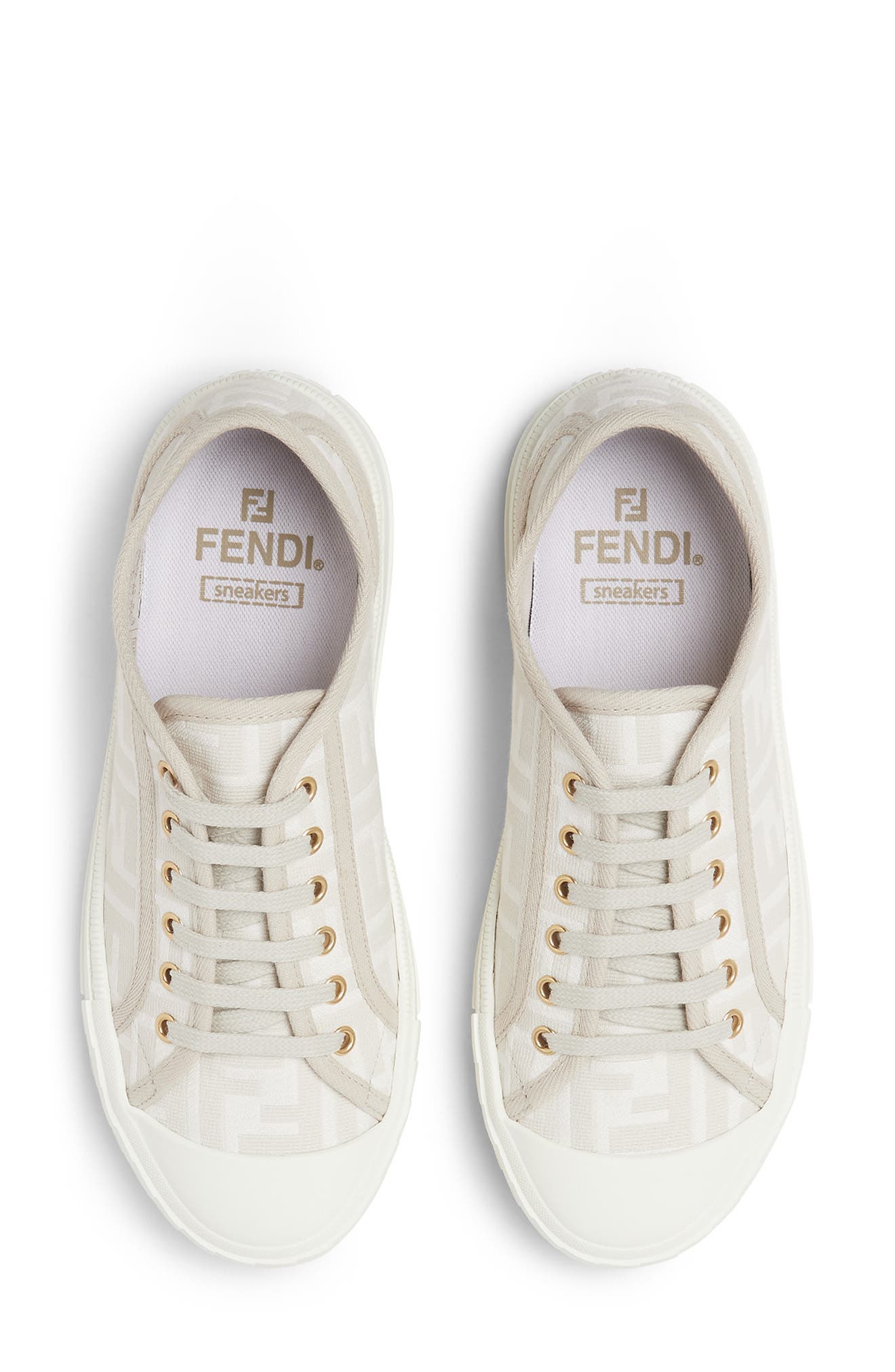 Fendi FF Domino Sneaker, Alternate, color, Ivory