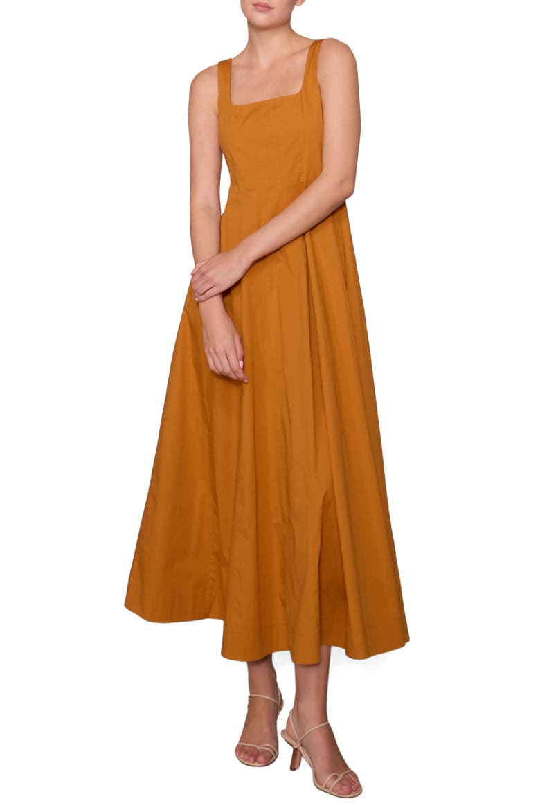 Poplin Maxi Dress, Main, color, MUSTARD