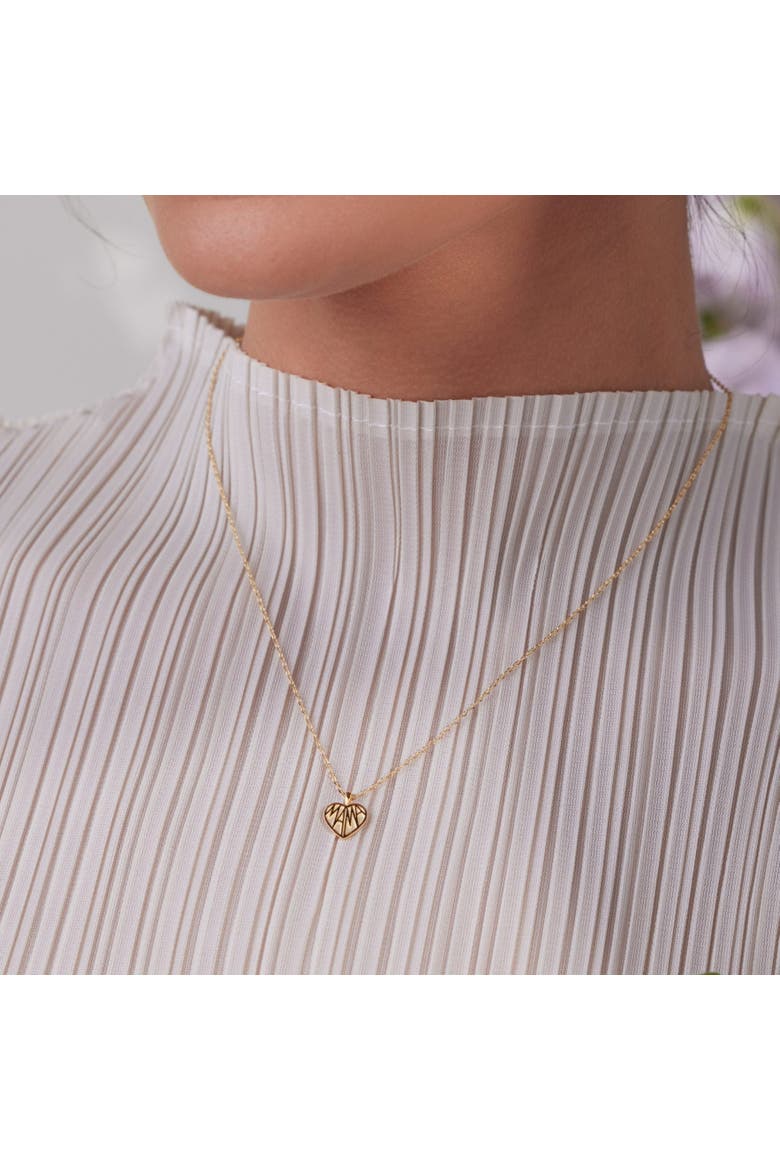 14k Gold Plated Mama Heart Necklace Gift Idea, Alternate, color, Gold