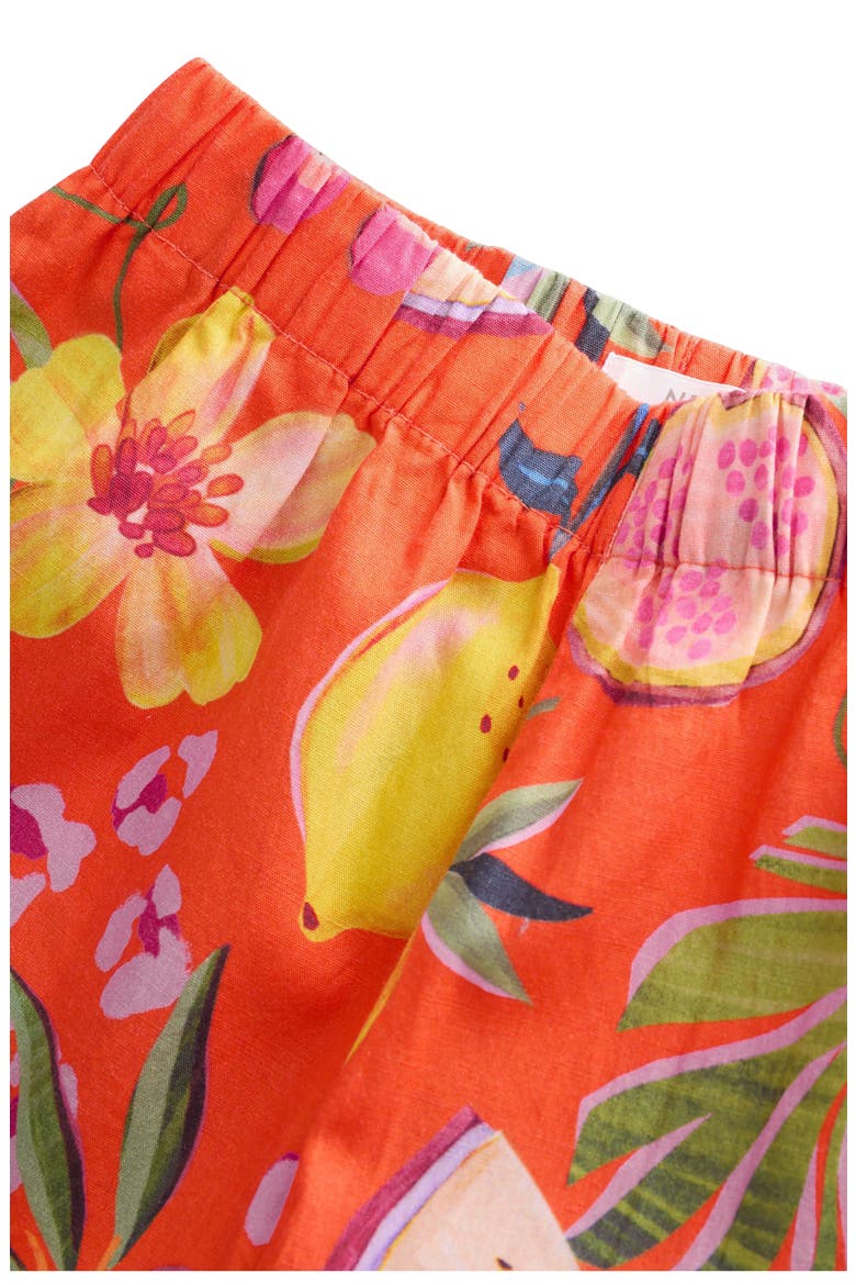 Kids' Fruit Print Peplum Top & Wide Leg Pants Set, Alternate, color, ORANGE