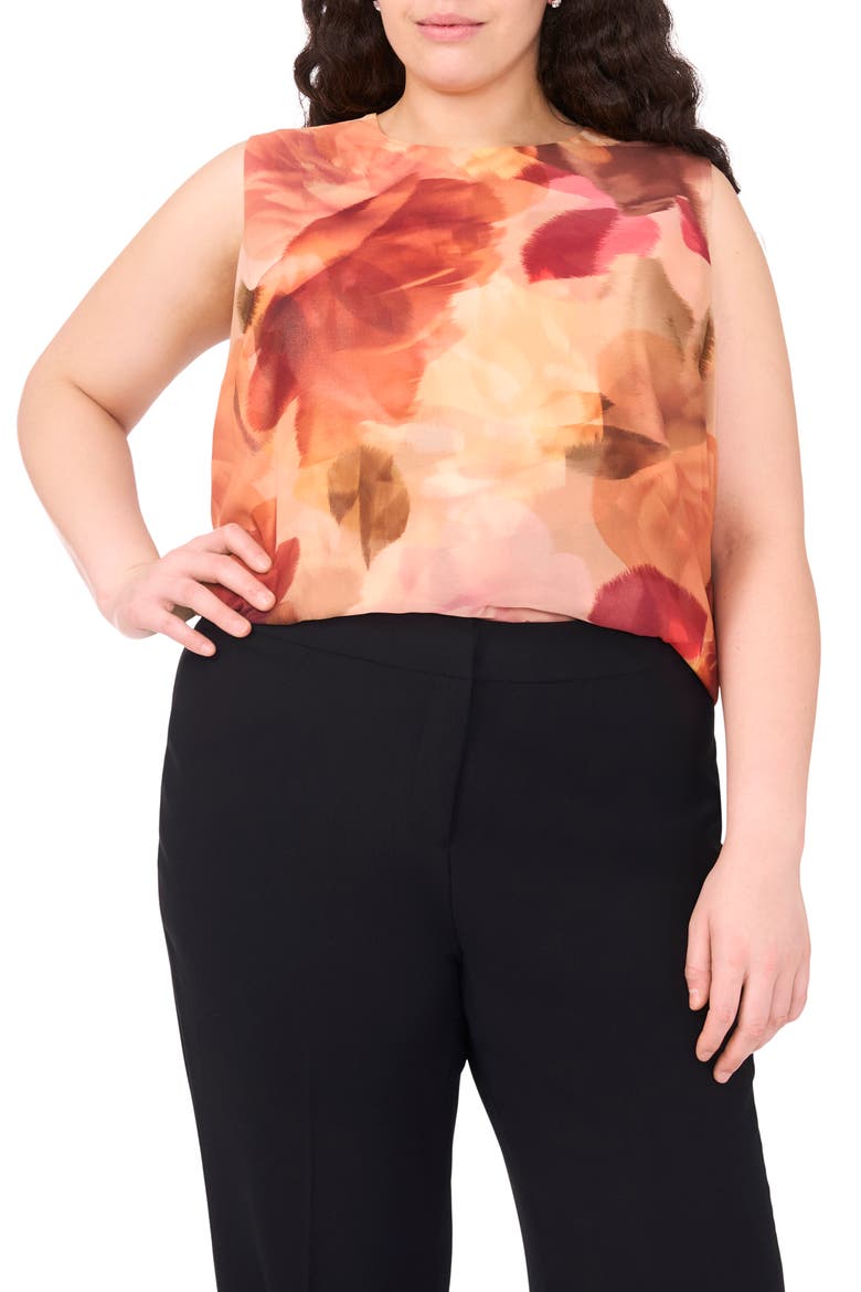 Romantic Roses Chiffon Shell, Main, color, FADED ROSE