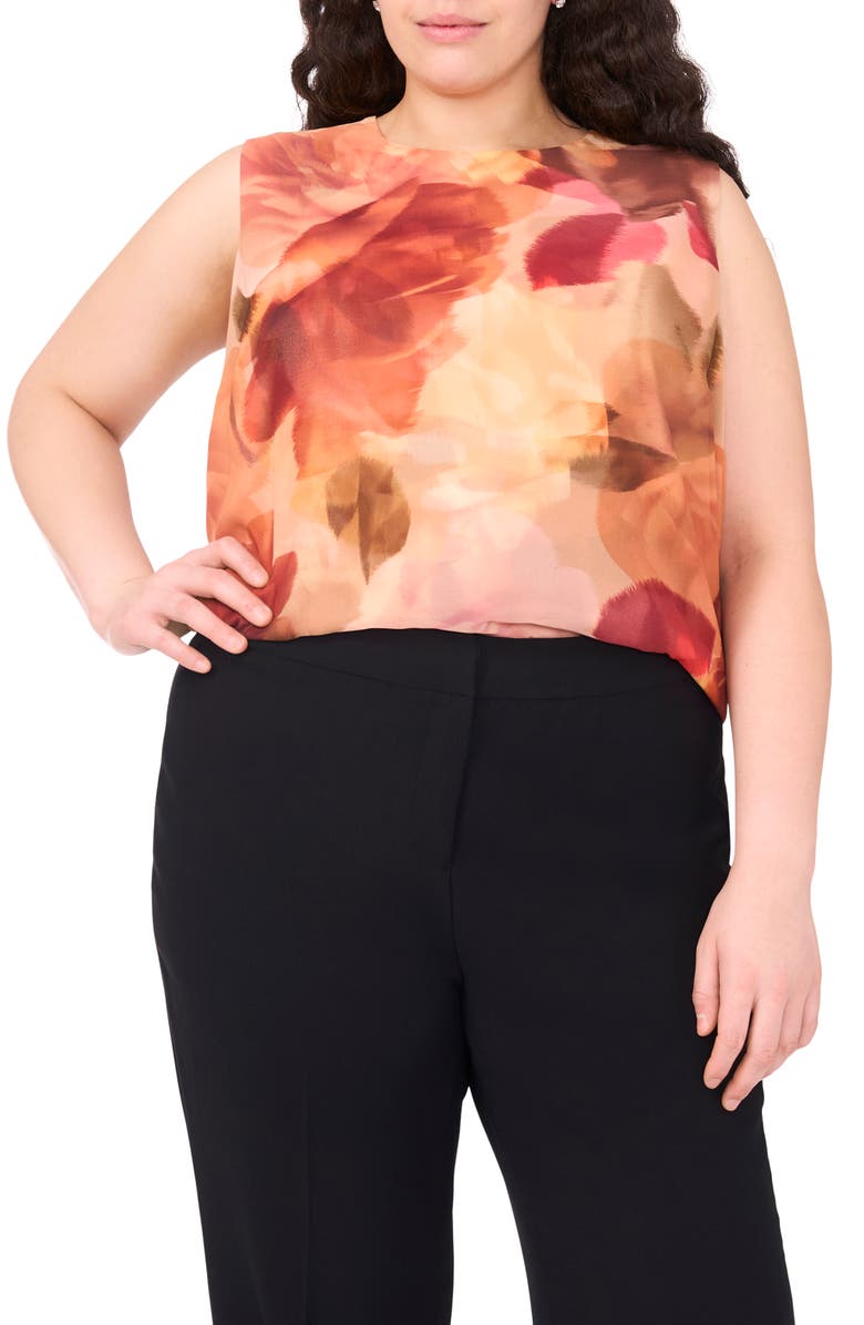 Halogen<sup>®</sup> Romantic Roses Chiffon Shell, Main, color, Faded Rose