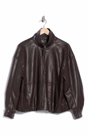 Faux Leather Bomber Jacket