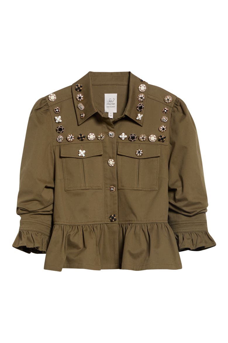 Delanie Mixed Button Jacket, Main, color, DARK OLIVE