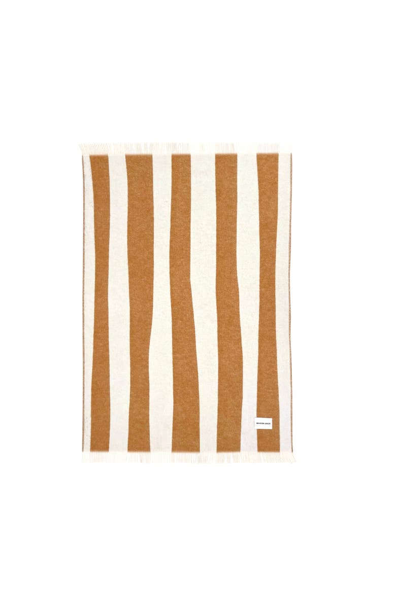 Maison Deux Rough Stripe Blanket, Alternate, color, Open Brown