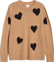 Caslon® Intarsia Heart Sweater