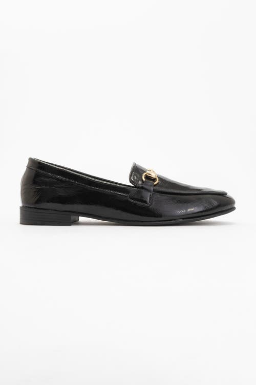 Forever & Always Shoes Rory Leather Bit Loafer In Black Patent Leather