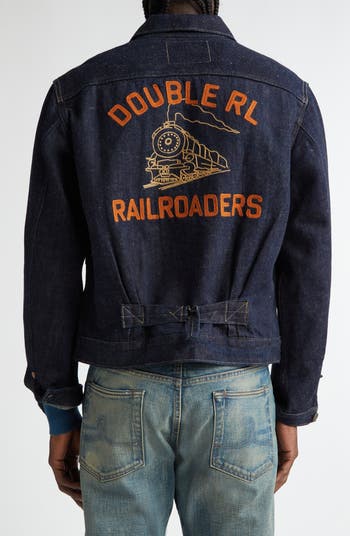 Double RL Railroad Embroidered Denim Jacket | Nordstrom