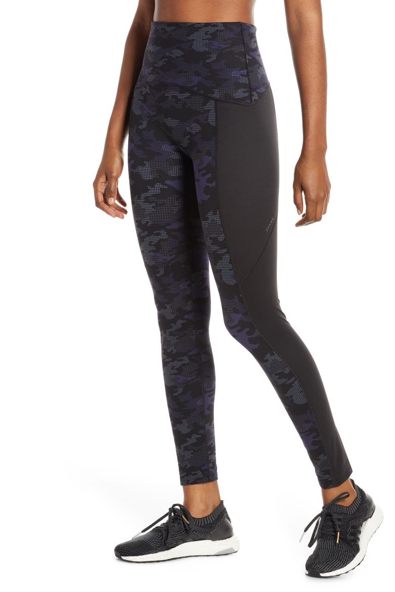 Print Active Leggings, Main, color, GEO BLUE CAMO