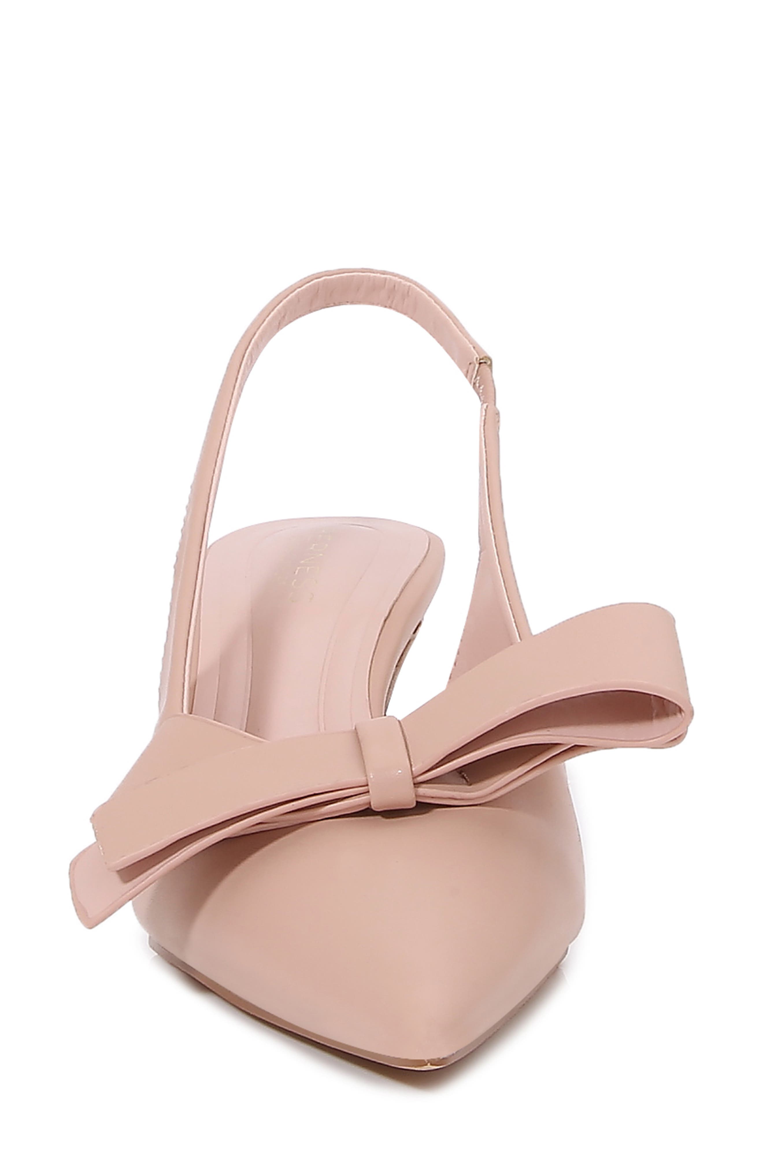Calliope Asymmetric Bow Slingback Pump, Alternate, color, BEIGE