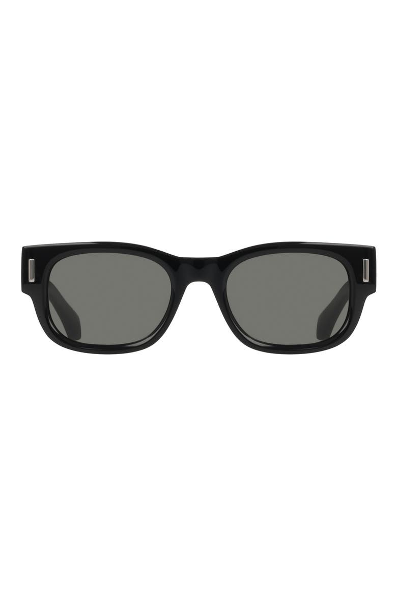 51mm Modified Rectangular Sunglasses, Main, color, BLACK