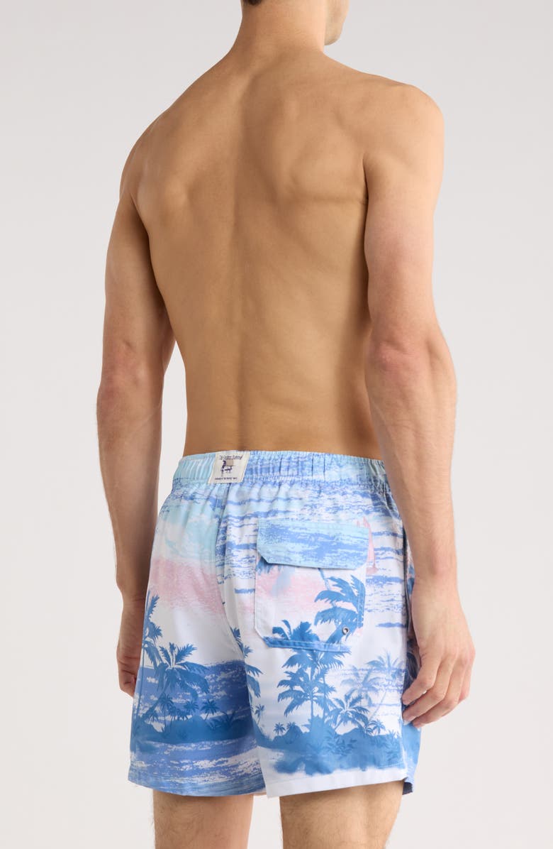 THE ENDLESS SUMMER Tropical Volley Swim Trunks, Alternate, color, Light Blue