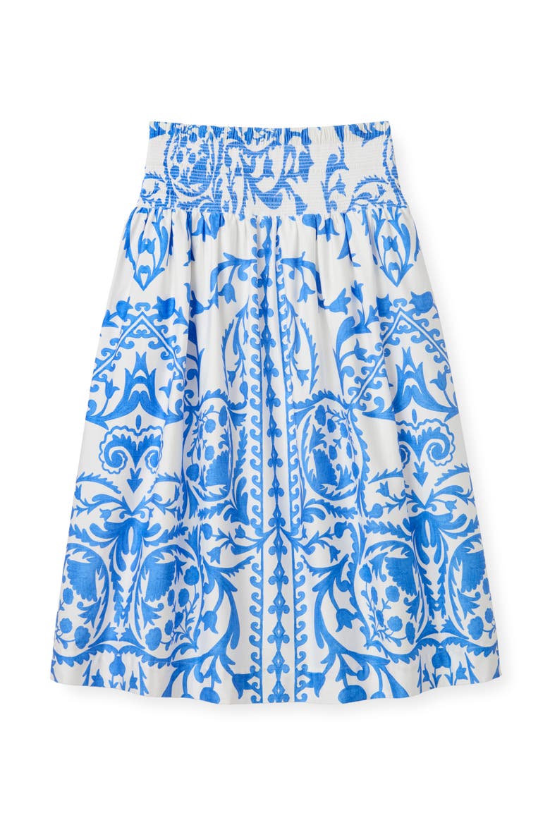 Georgia Printed Midi Skirt, Alternate, color, Provence Blue