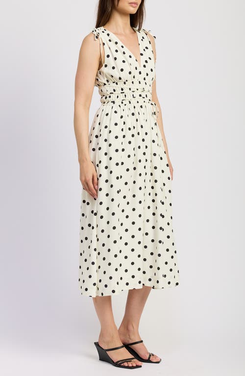 En Saison Harley Print Shirred Sleeveless Maxi Dress
