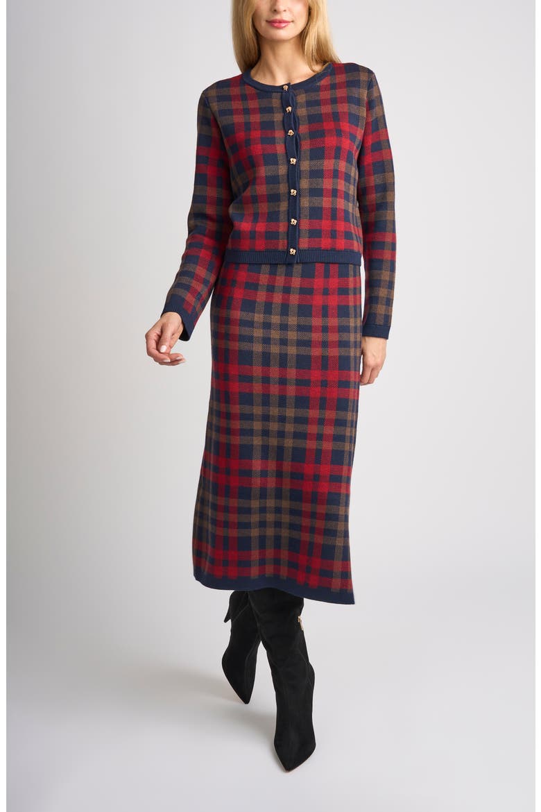 Adrina Plaid Cardigan, Alternate, color, INDIGO NIGHT