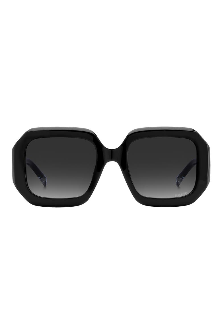 50mm Square Sunglasses, Main, color, BLACK/ GREY SHADED