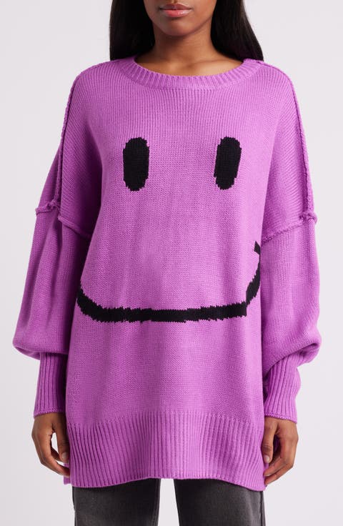 Serotonin Smiles Oversize Graphic Sweater