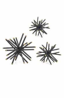 A & B Home Set of 3 Black Caper Metal Accent Statues