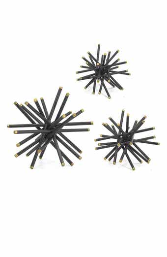 A & B Home Set of 3 Black Caper Metal Accent Statues