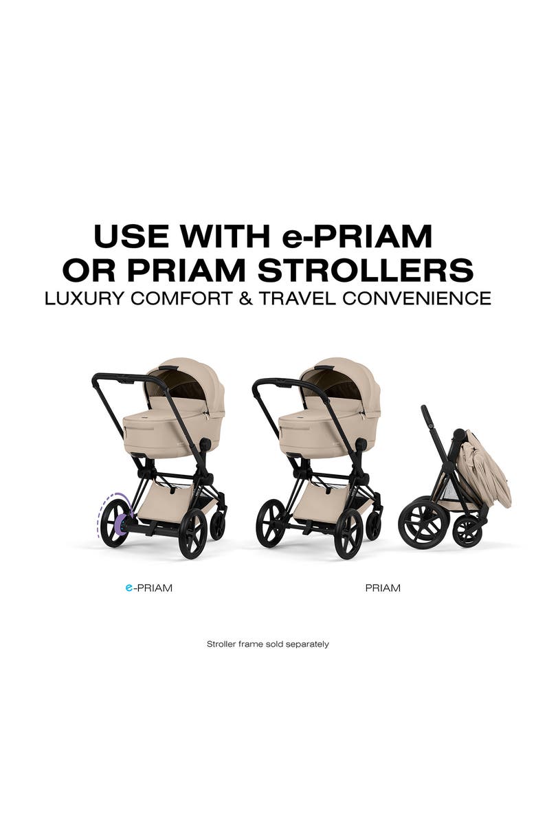 CYBEX Fold Lux Carry Cot for Priam Stroller – Platinum Collection, Alternate, color, Cozy Beige