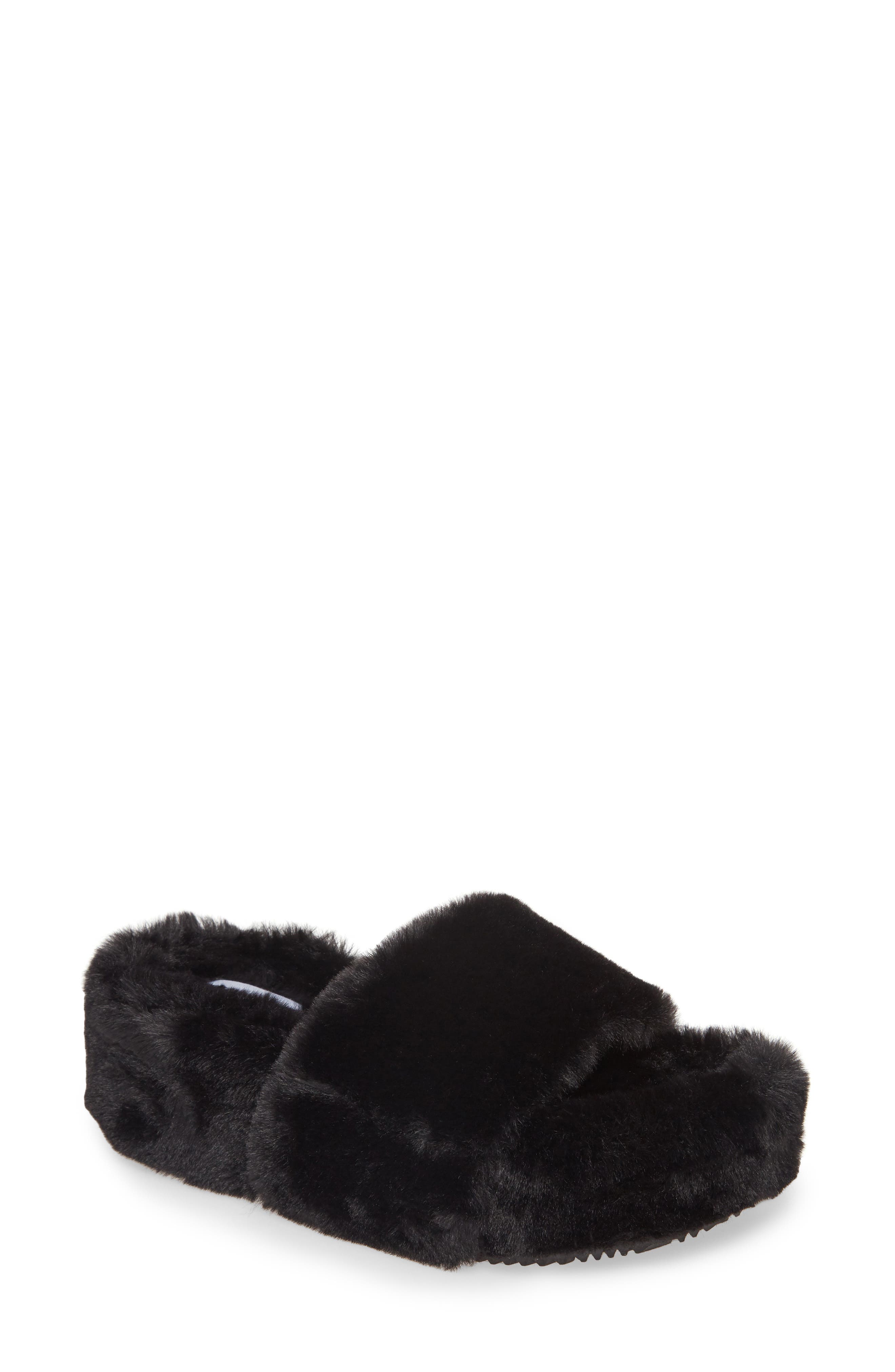 Steve Madden Fabfuzz Faux Fur Platform Slipper, Main, color, 