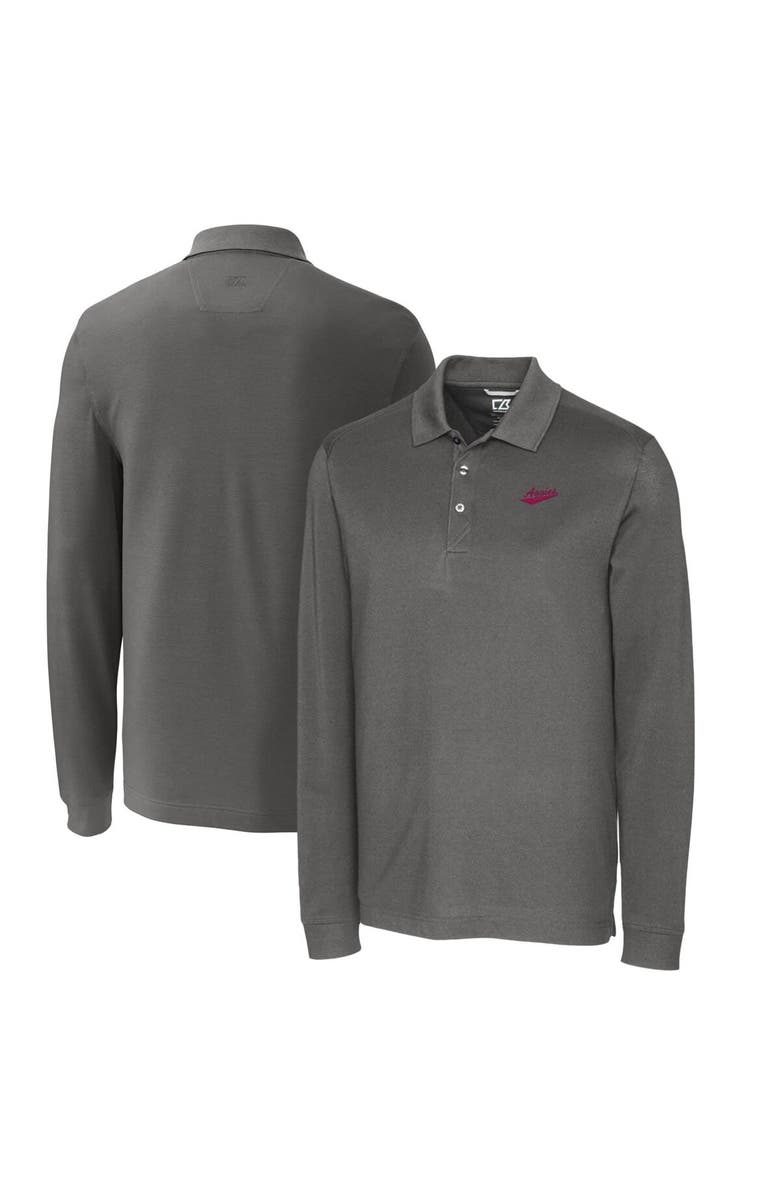 Cutter & Buck Men's Cutter & Buck Steel New Mexico State Aggies Vault Advantage Tri-Blend Pique Big & Tall Long Sleeve Polo, Main, color, 
