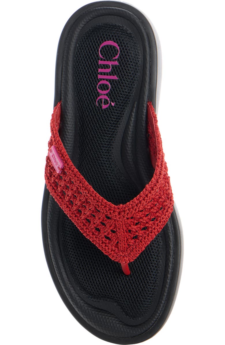 Chloé La Poolette Sandal, Alternate, color, Black/ Red