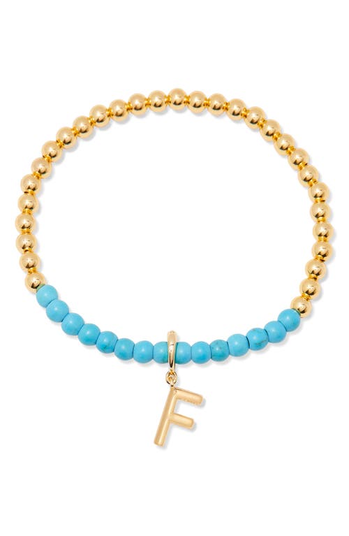 Brook & York Brook And York Bennett Inital Turquoise Beaded Bracelet