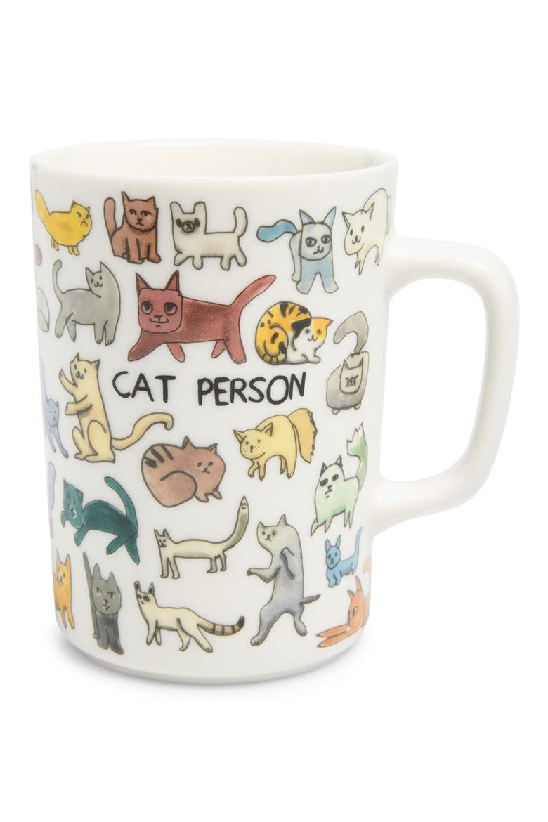 Ben Lenovitz Cat Person Mug, Main, color, WHITE/ MULTI