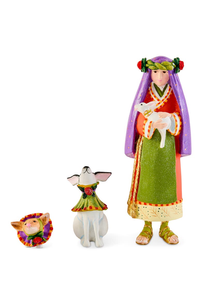Patience Brewster Nativity Shepherdess Set of 3, Main, color, MULTI