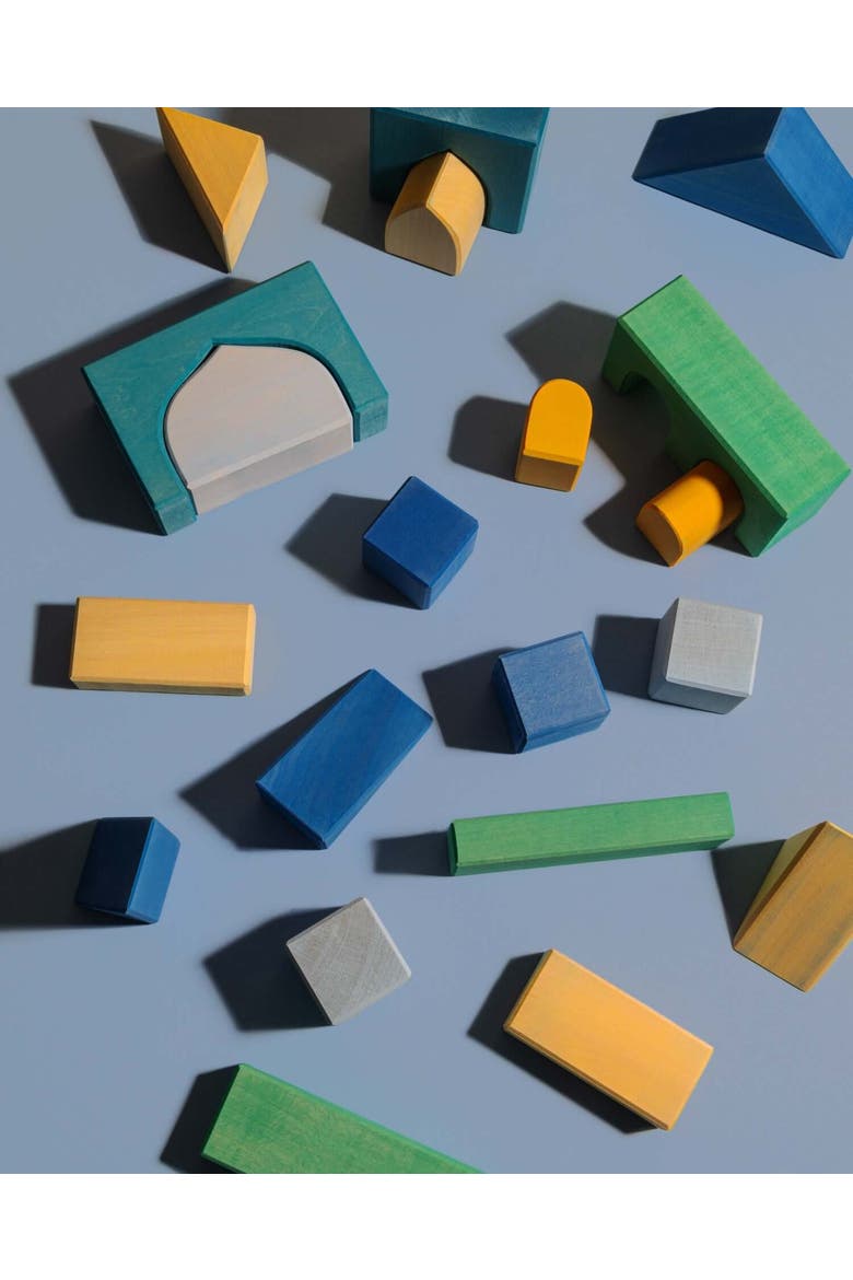 Alex Classic Wooden Building Block Set - 20 Pieces, Alternate, color, Tropical