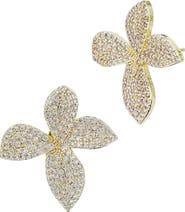 SAVVY CIE JEWELS Large Prime Rose Pavé Stud Earrings