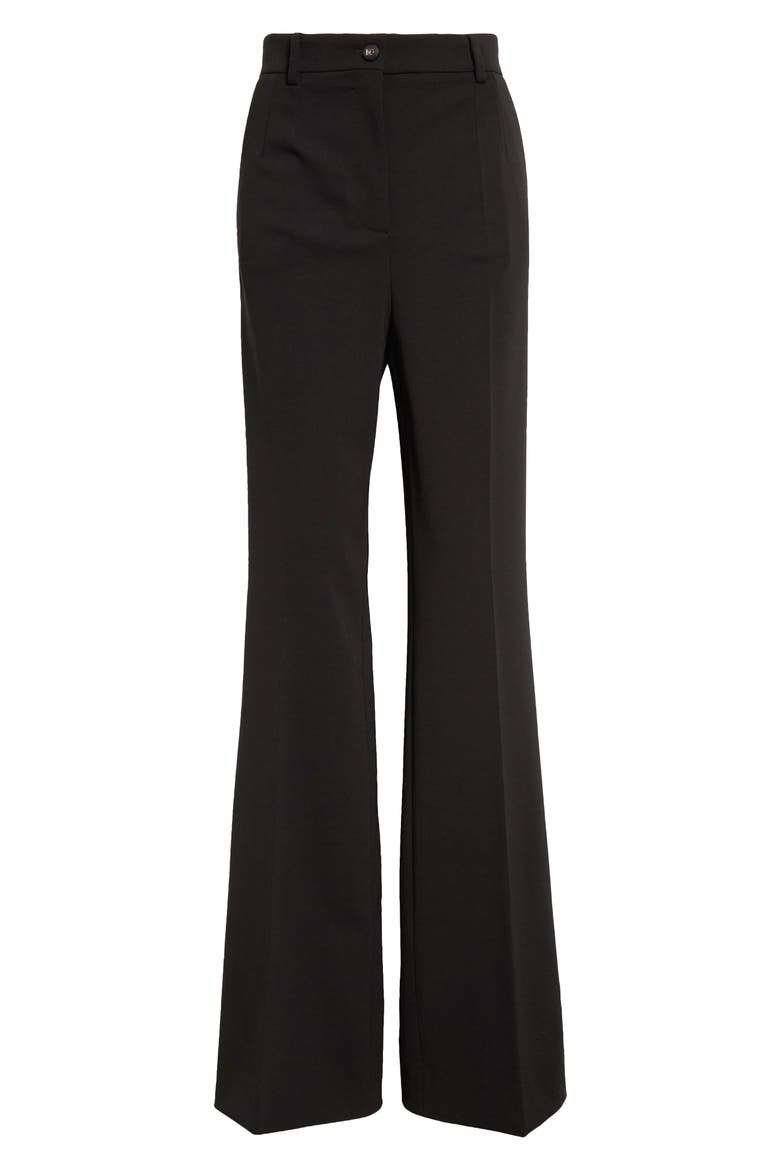 Knit Flare Leg Trousers, Alternate, color, N0000NERO