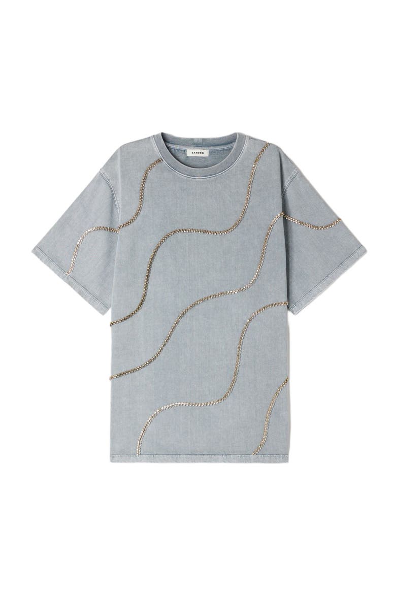Rhinestone T-shirt, Alternate, color, Grey