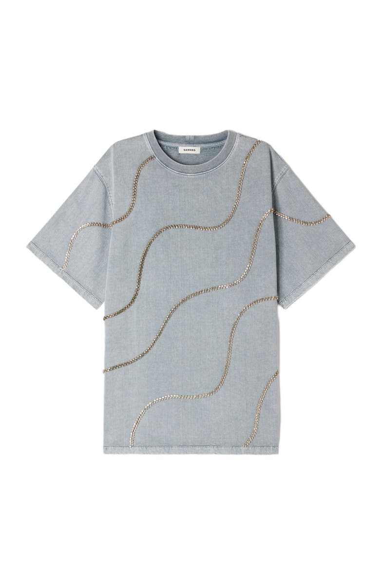 SANDRO Rhinestone T-shirt, Alternate, color, Grey