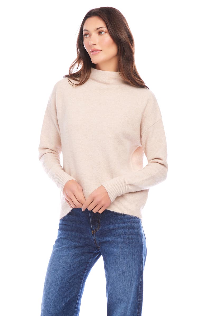 Karen Kane Funnel Neck Sweater, Alternate, color, Sand