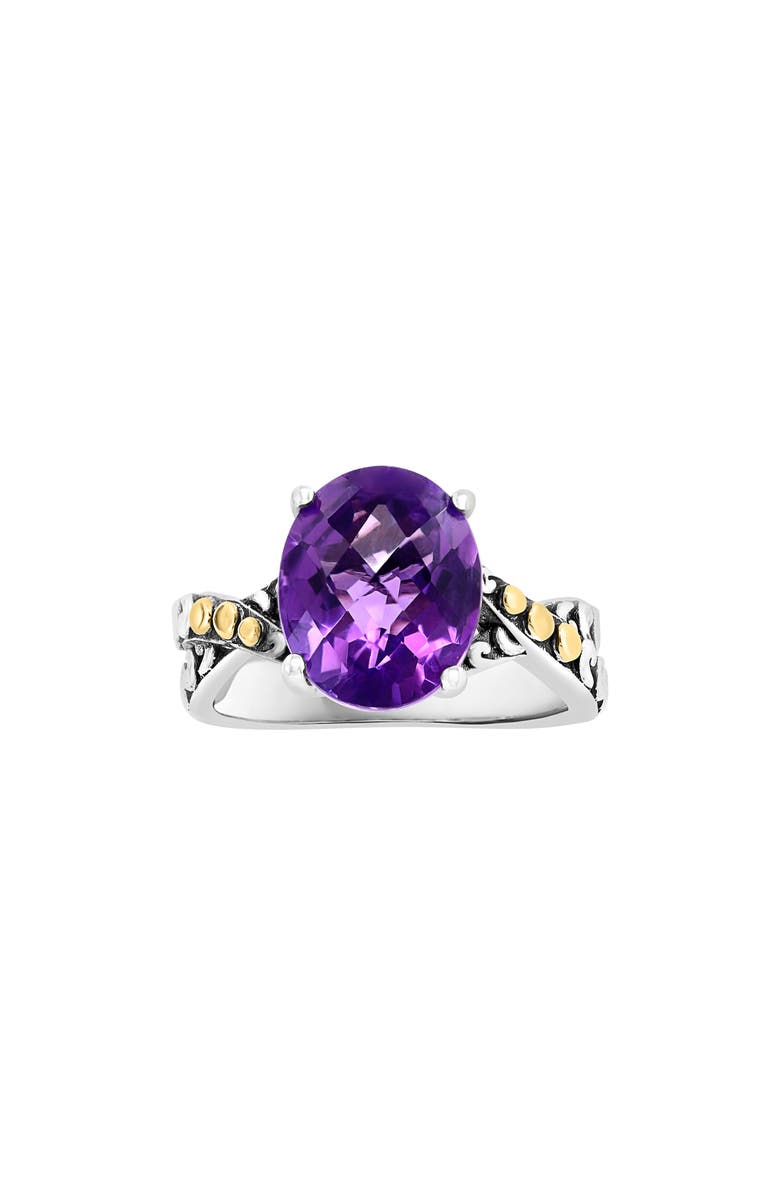 EFFY 18K Yellow Gold & Sterling Silver Amethyst Ring - Size 7, Alternate, color, 