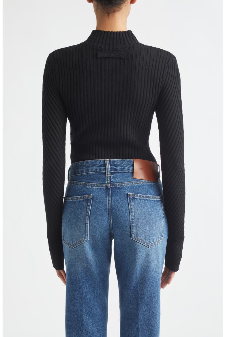 Georgia Merino Wool Rib Sweater, Alternate, color, BLACK