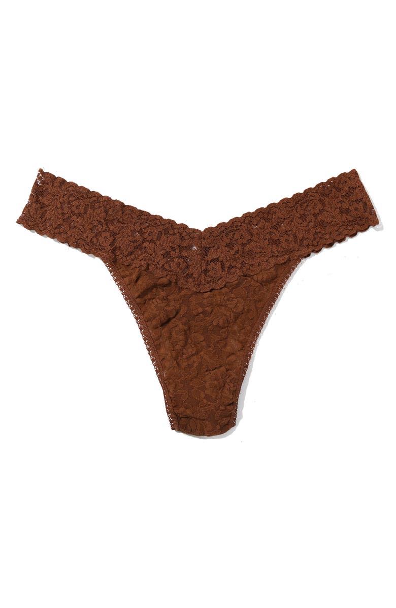 Hanky Panky Original Rise Lace Thong, Main, color, Macchiato
