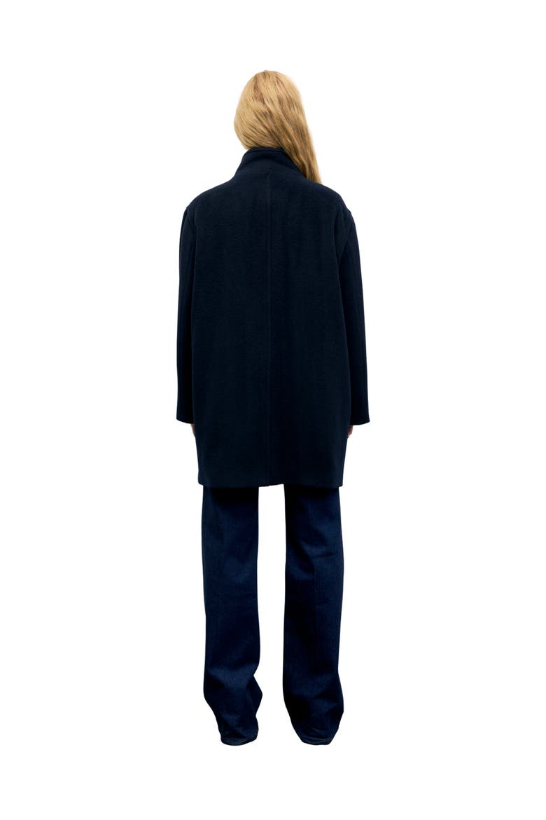 Agna Virgin Wool Coat, Alternate, color, Navy Blue