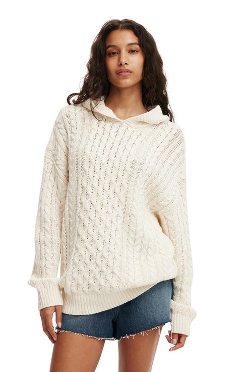 Women's Oversized Cable Hoody