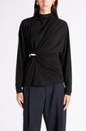 Bottega Veneta Cinch Waist Funnel Neck Top