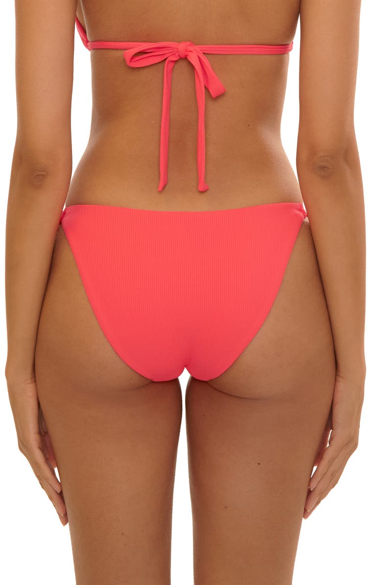 Becca Modern Edge Side Tie Bikini Bottoms, Alternate, color, Caliente