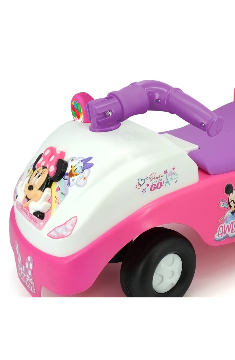 Kiddieland Disney Minnie Foldable Handle Rideon W/ Interactive Dashboard & Sounds, Alternate, color, Multicolored