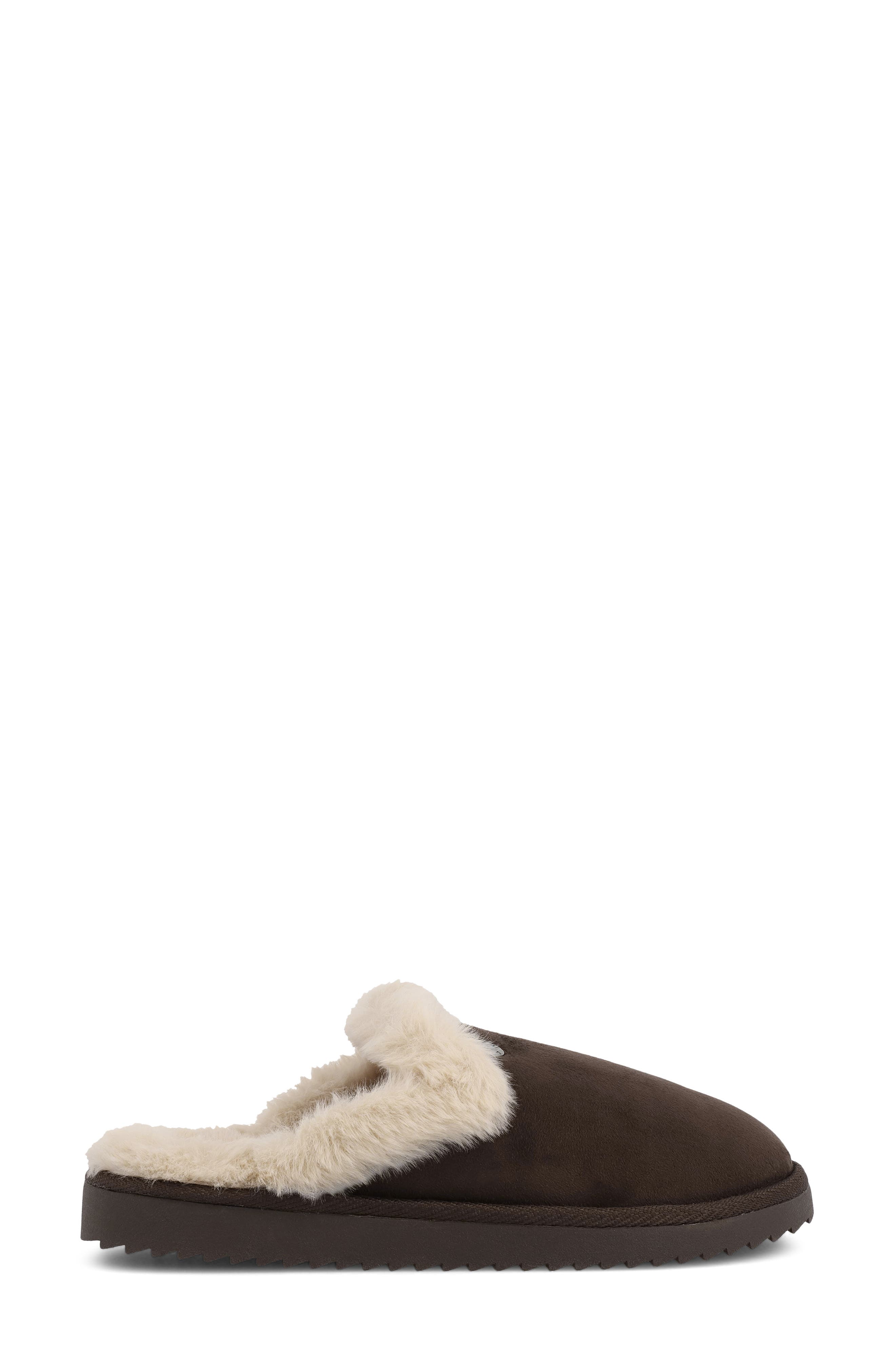 MIA Fudge Faux-Fur Lined Mule, Alternate, color, Brown