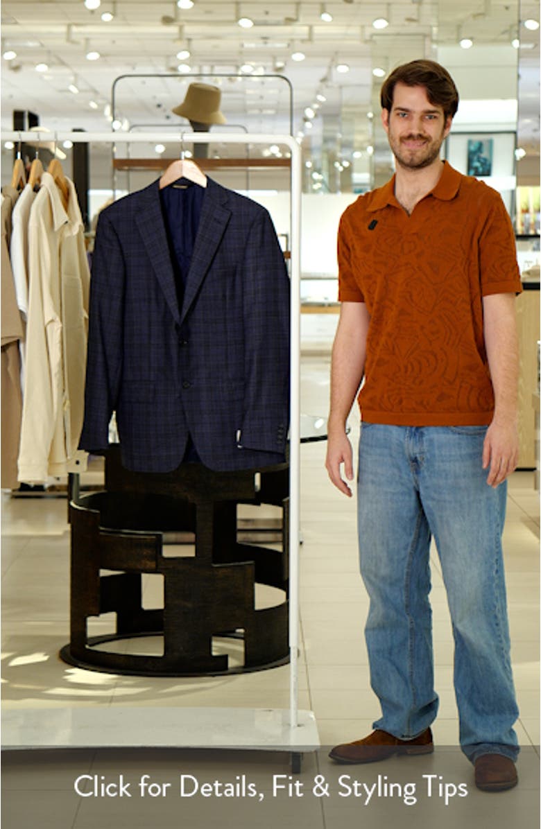 Navy Plaid Super 130s Wool Sport Coat, sales video thumbnail