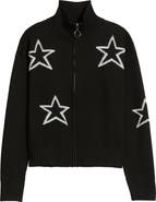 Bobeau Star Zip Cardigan