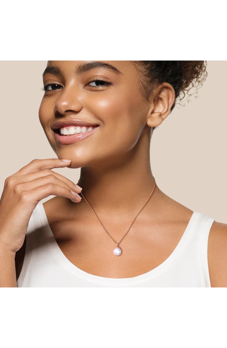 Julianna B. Cultured Pearl & Diamond Pendant Necklace 10k, Alternate, color, 10K Rose Gold